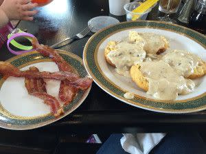Biscuits & gravy and bacon!