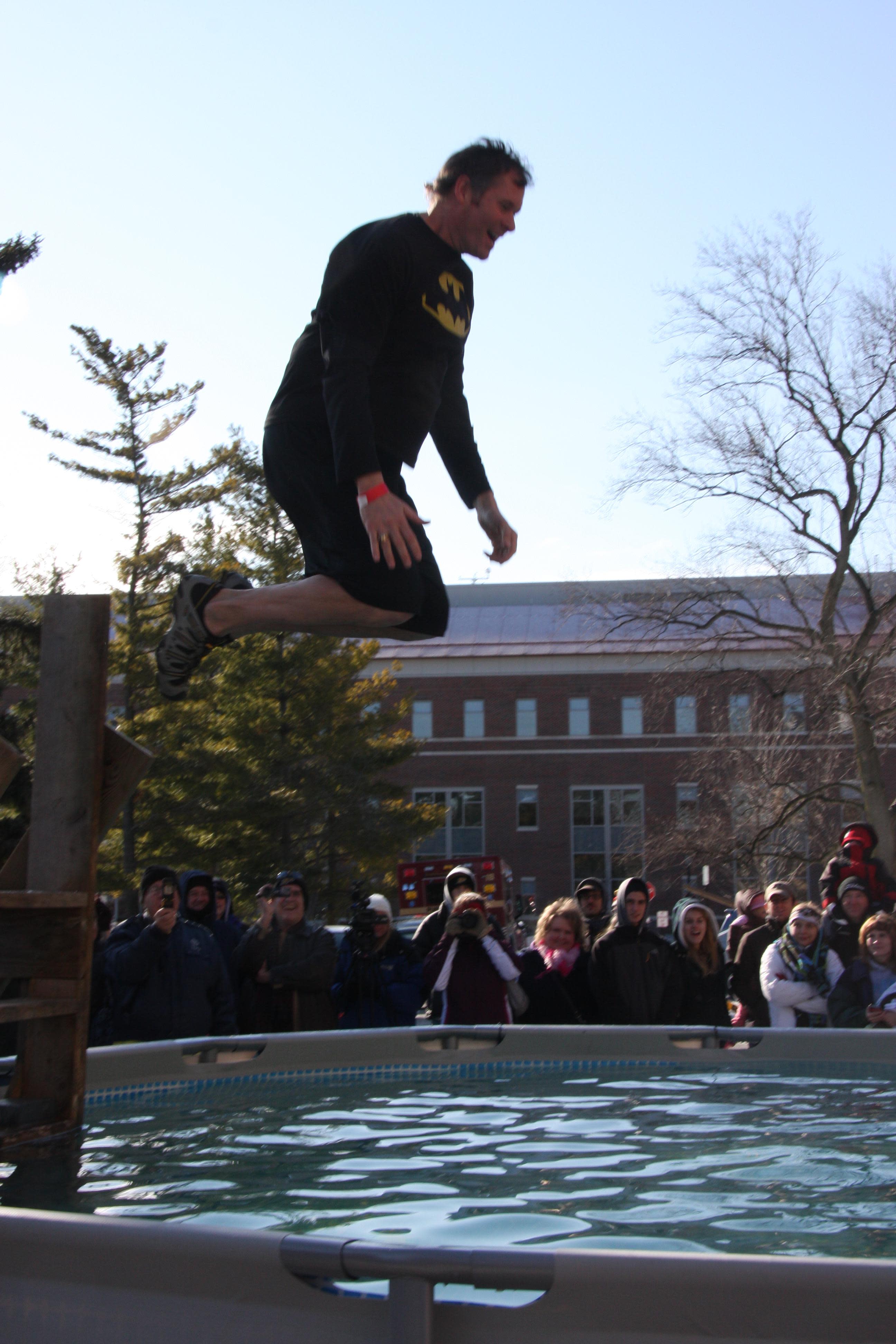 Mayor John Dennis taking the plunge!