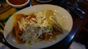 Veggie tacos and enchiladas