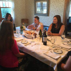 Ladies enjoy a Farm to Table meal. 