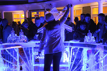 Drinks pouring at Ice Bar
