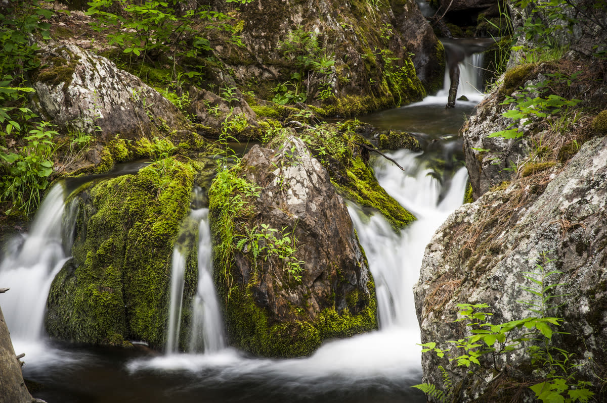 A waterfall on Reany Creek in Marquette County, Michigan.