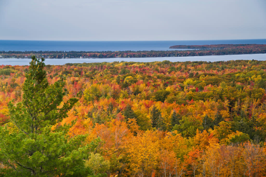 Fall color view from Thomas Rock County Park near Big Bay in Marquette County Michigan's Upper Peninsula.