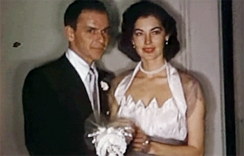 Ava Gardner Frank Sinatra wedding kiss color GIF