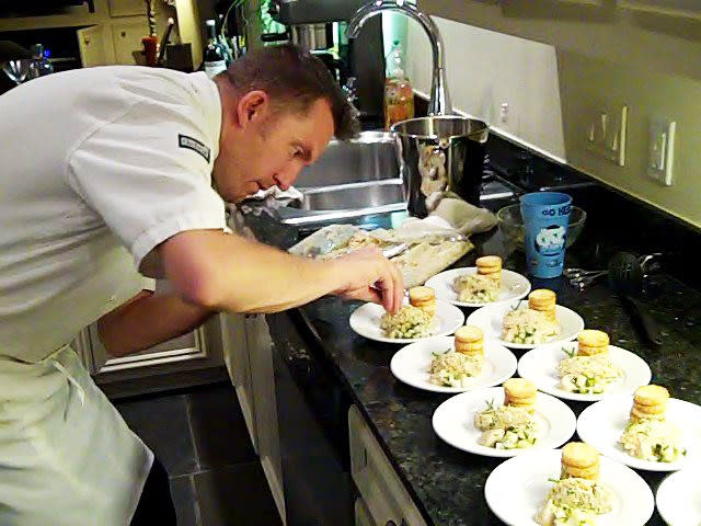 Chef Rocky Durham performs perfect plating magic.
