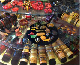 Doubletake’s display is decorated with a bevy of Bakelite beauties.