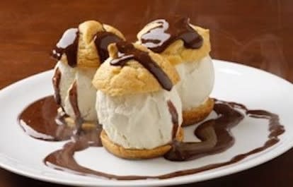 What could be more a delicious finale than Profiteroles au Chocolat? (Photo Credit: Bouche Bistro)