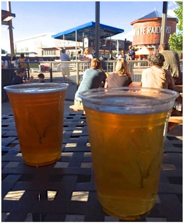 Relaxing over a brew while you await your burger’s arrival is a favored locals’ past-time at Second Street Brewery at the Railyard.