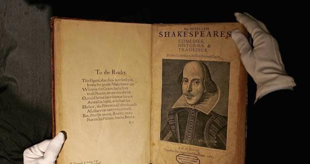 The first folio of Shakespeare, published in 1623, is one of the most famous books in the world. (Photo courtesy of Folger Shakespeare Library)