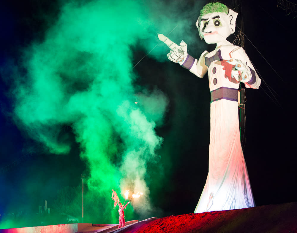 The Fire Dancer torches Zozobra! (Photo courtesy of The Burning of Will Shuster’s Zozobra)