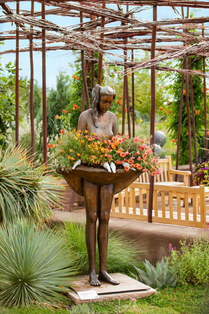 Art and plants blend beautifully in the Santa Fe Botanical Gardens.