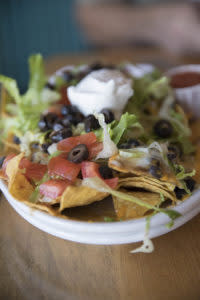 Sweet Melissa black bean nachos