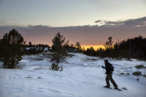 Sunset snowshoe happy jack tie city recreation area