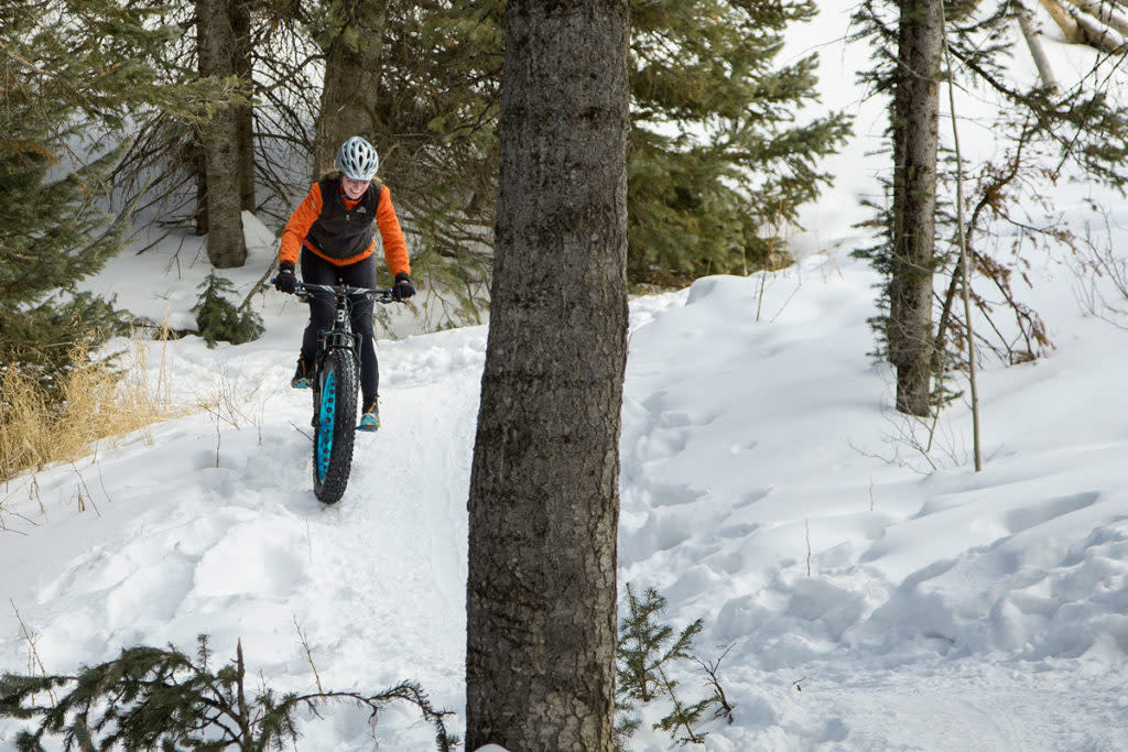 Snow biking around laramie Wyoming