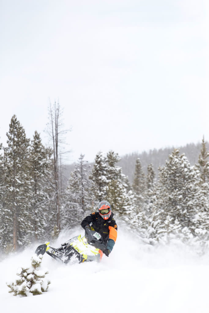 Snowmobiling Wyoming snowy range mountains