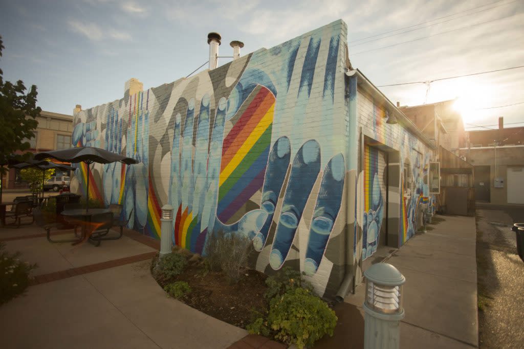 Many Hands Mural at 1st and Grand