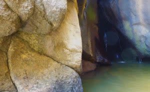 Hidden Falls in Curt Gowdy rocks and water