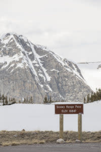 Wyoming scenic drive the Snowy Range Pass Elevation Sign