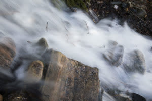 Driving in Wyoming rushing river scenery