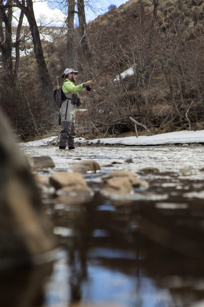 Wyoming secret fishing spot along an unamed river.