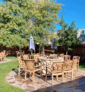 Restaurant with outdoor seating Gather around a fire pit at Alibi