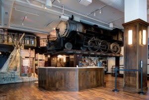 A one-third scale locomotive is on display at the History Museum on the Square.
