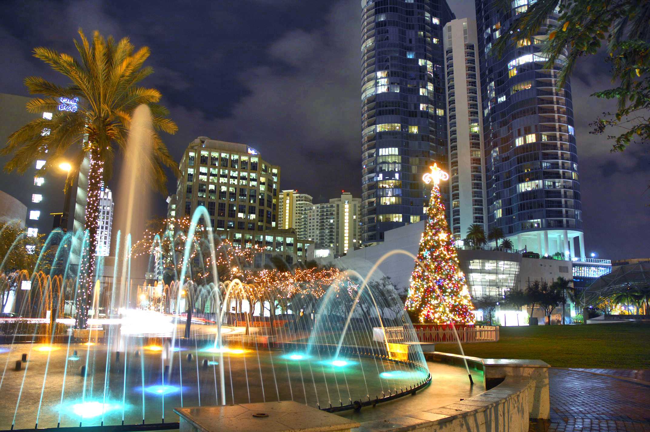 Downtown Fort Lauderdale zur Weihnachtszeit