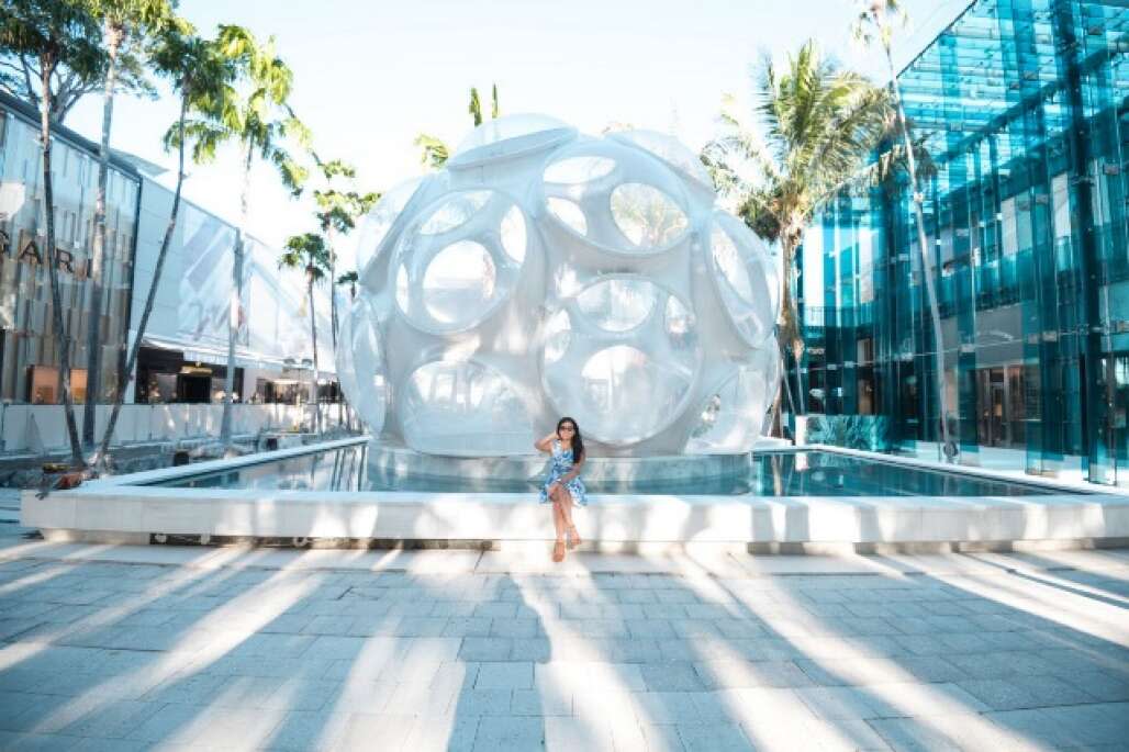 outside of the Fly's eye dome Miami design district