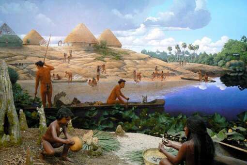 A diorama of the Native American heritage in Tallahassee