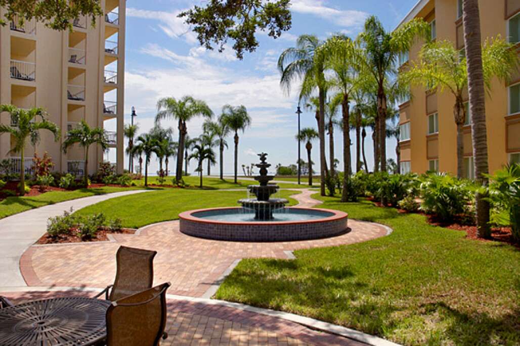 Find relaxation in Safety Harbor Resort and Spa's tranquility garden overlooking Tampa Bay