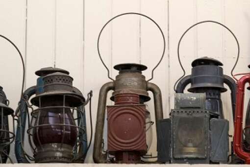 Vintage Oil Lamp at Vero Beach Train Museum