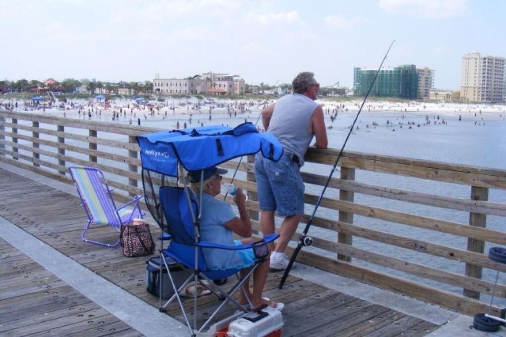 Arrive early when pier fishing. Shade becomes a valuable commodity as the Florida sun is high overhead.