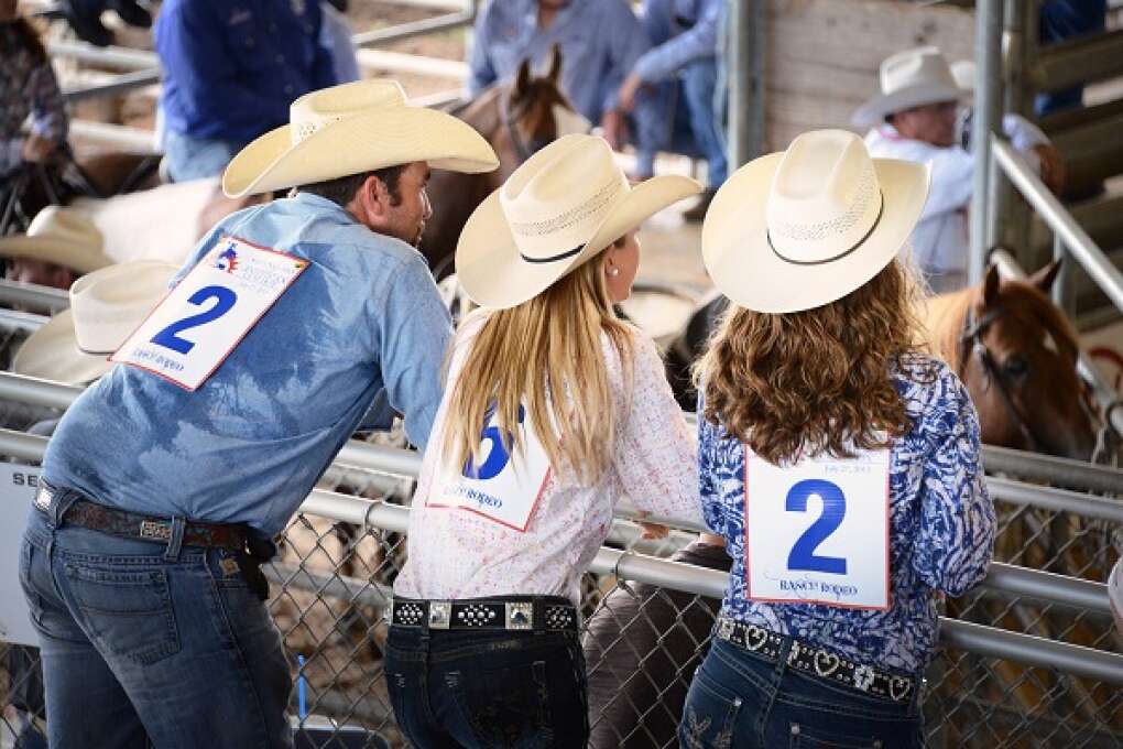 Contestants check out the competition at the rodeo in Okeechobee