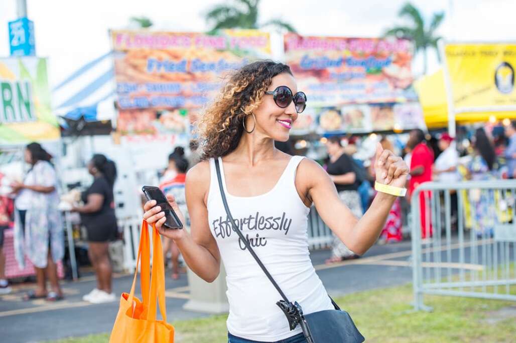 woman dancing at Jazz in the Gardens festival