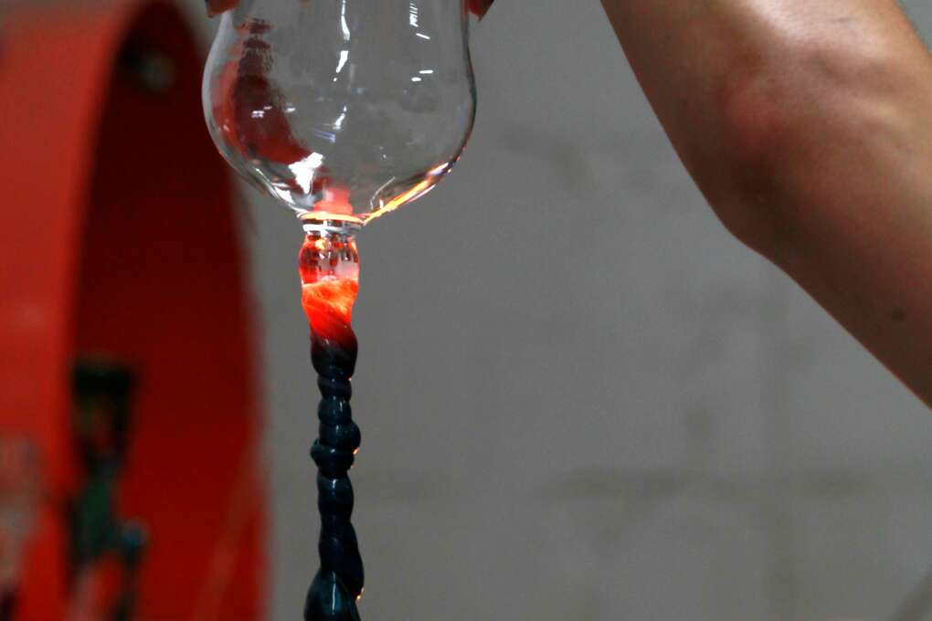 Shot of glass making at the Zen Glass Studio in St. Petersburg
