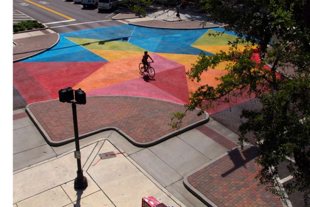 A 39,000 sq. foot mural painted by volunteers at Central and 5th Street in St. Petersburg