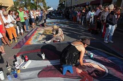 Chalk Pavement Artists in Key West