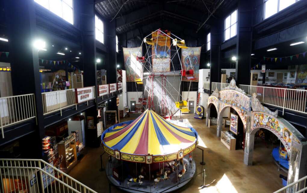 Vintage carnival rides and costumes are part of the displays at the two-story International Independent Showmen’s Museum in Riverview near Tampa.