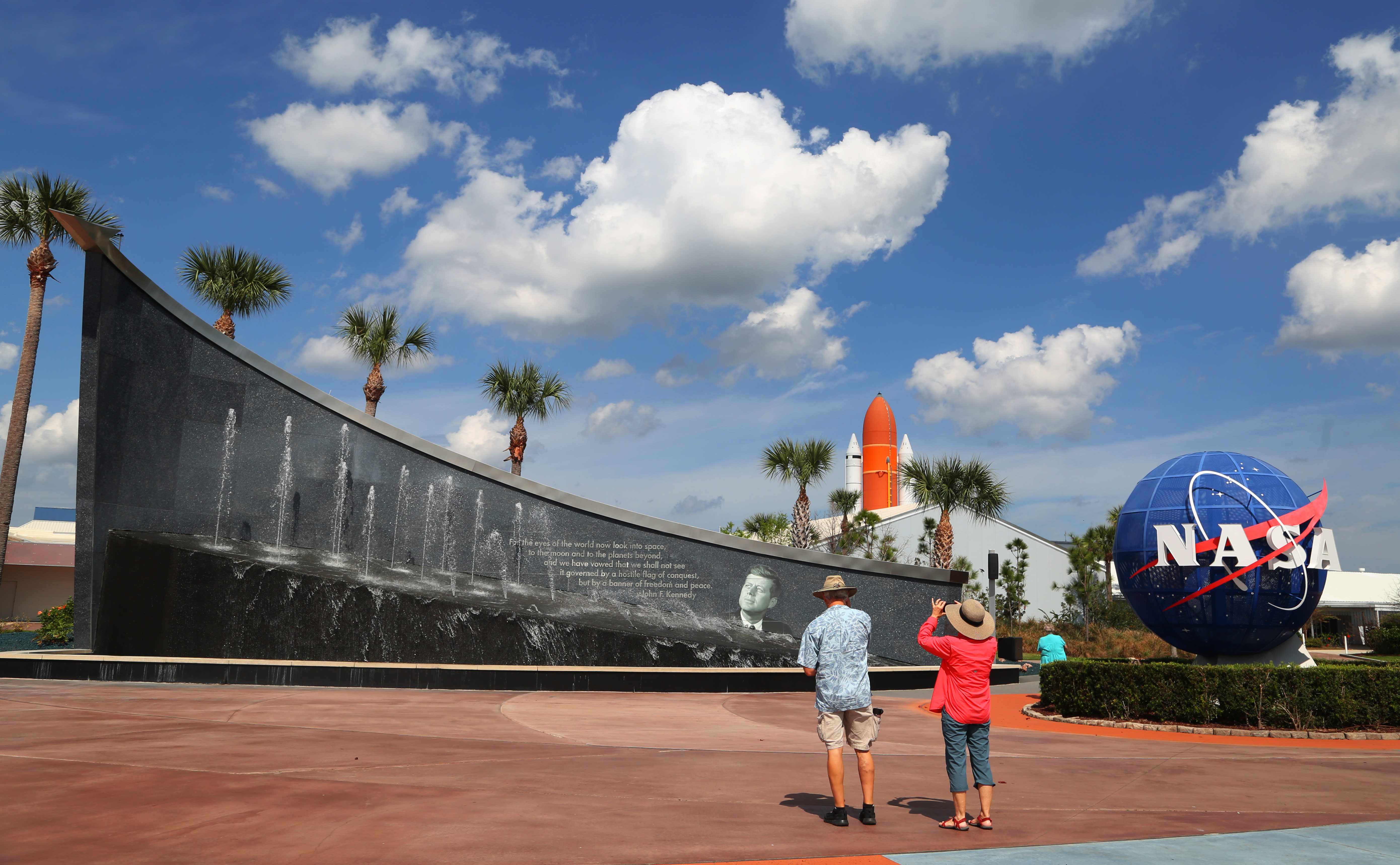 Visitors with disabilities can maneuver around the Kennedy Space Center Visitors Center. 