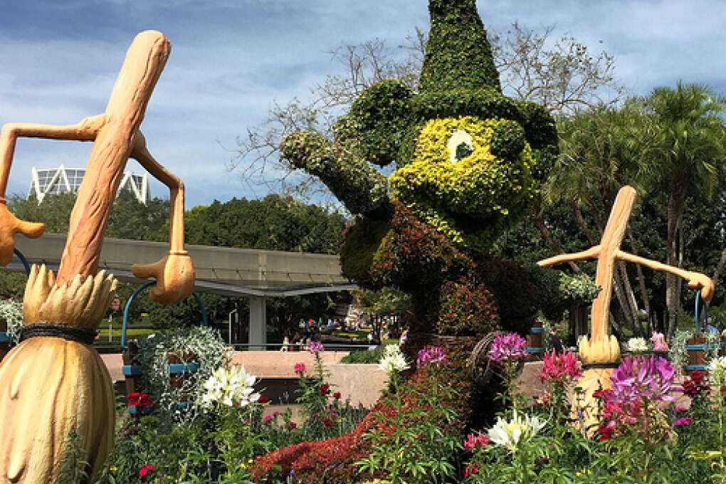 A Mickey Mouse topiary at the Epcot Flower and Garden Festival