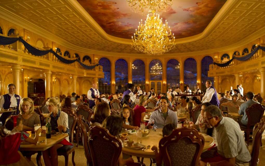 Be Our Guest restaurant dining room at Disney's Magic Kingdom