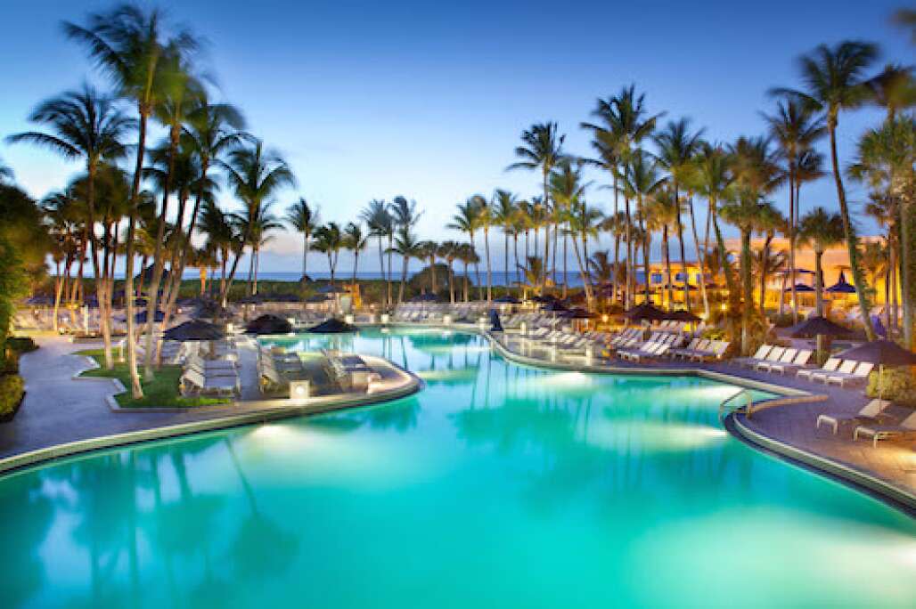 After a suntastic day, relax by the pool at Fort Lauderdale Harbor Beach Marriott. 