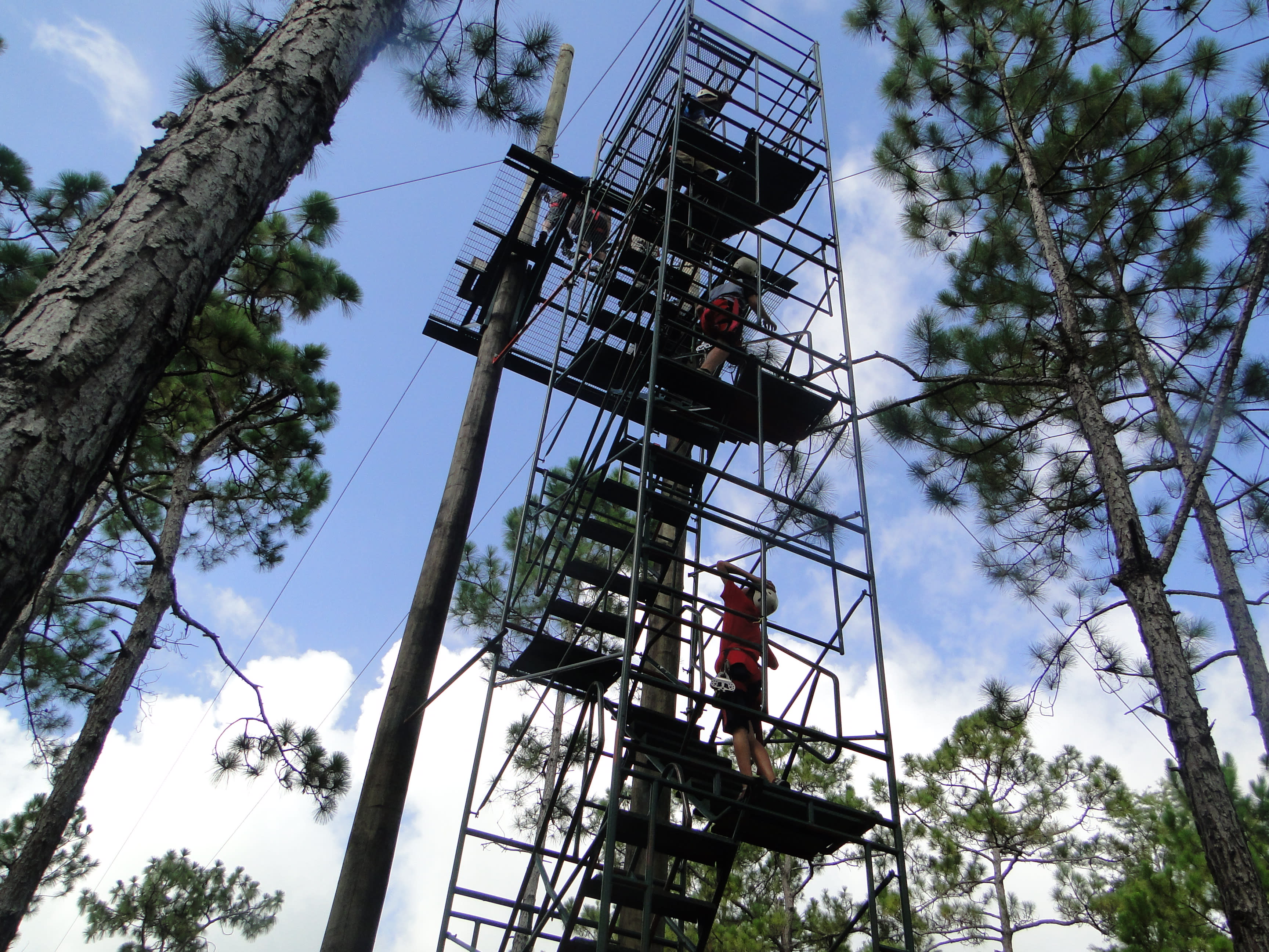 Look how tall this zipline tower is!