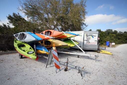 Kayaks for rent on Weedon Island Preserve