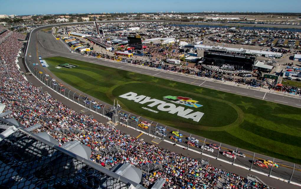 Daytona International Speedway, field and stands, ariel view