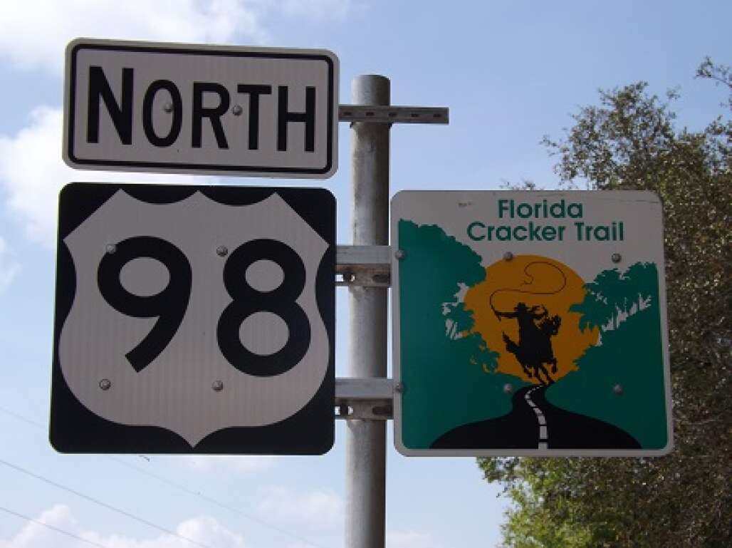 road trip through Florida sign