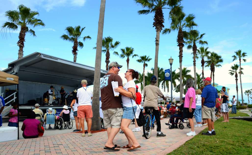 Afternoons at the Fort Pierce City Marina often find people enjoying live music and festivals.