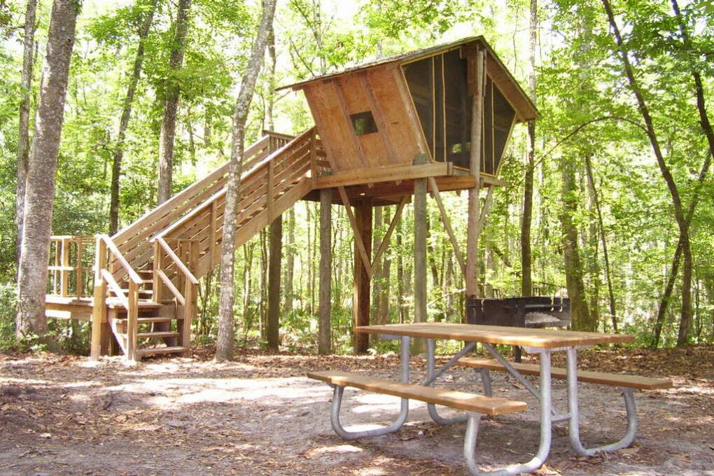 A Florida treehouse camping fort located in Dry Tortugas National Park