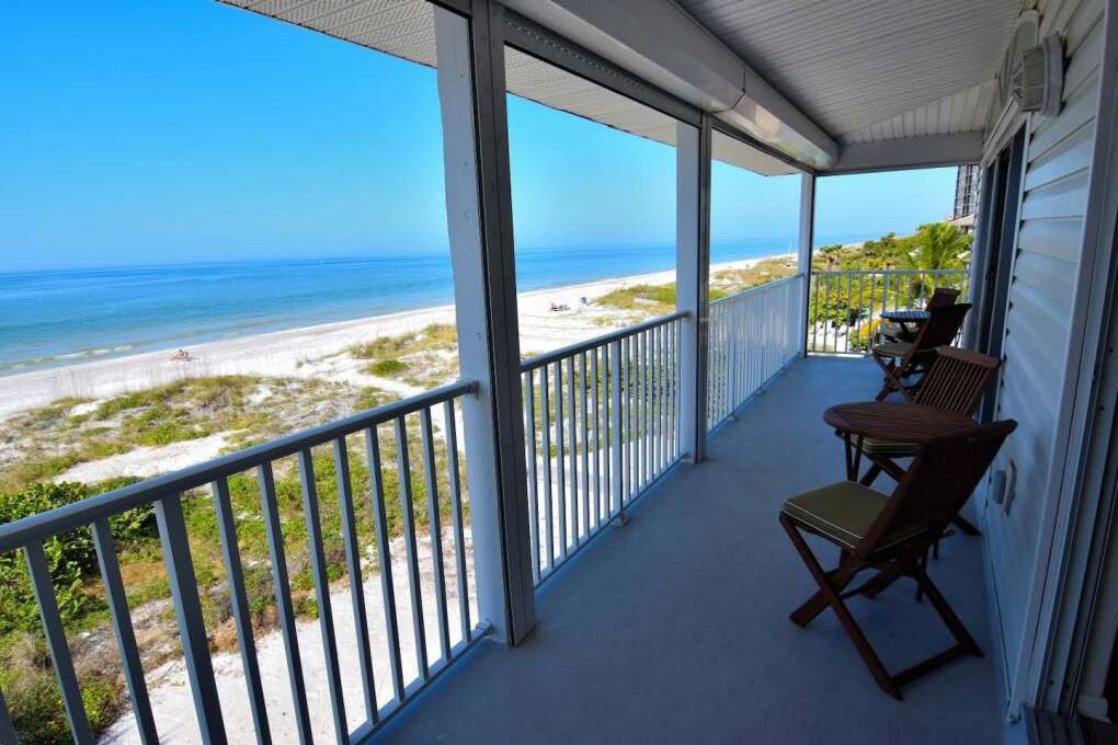 The balcony of an Airbnb mansion in Indian Rocks Beach.