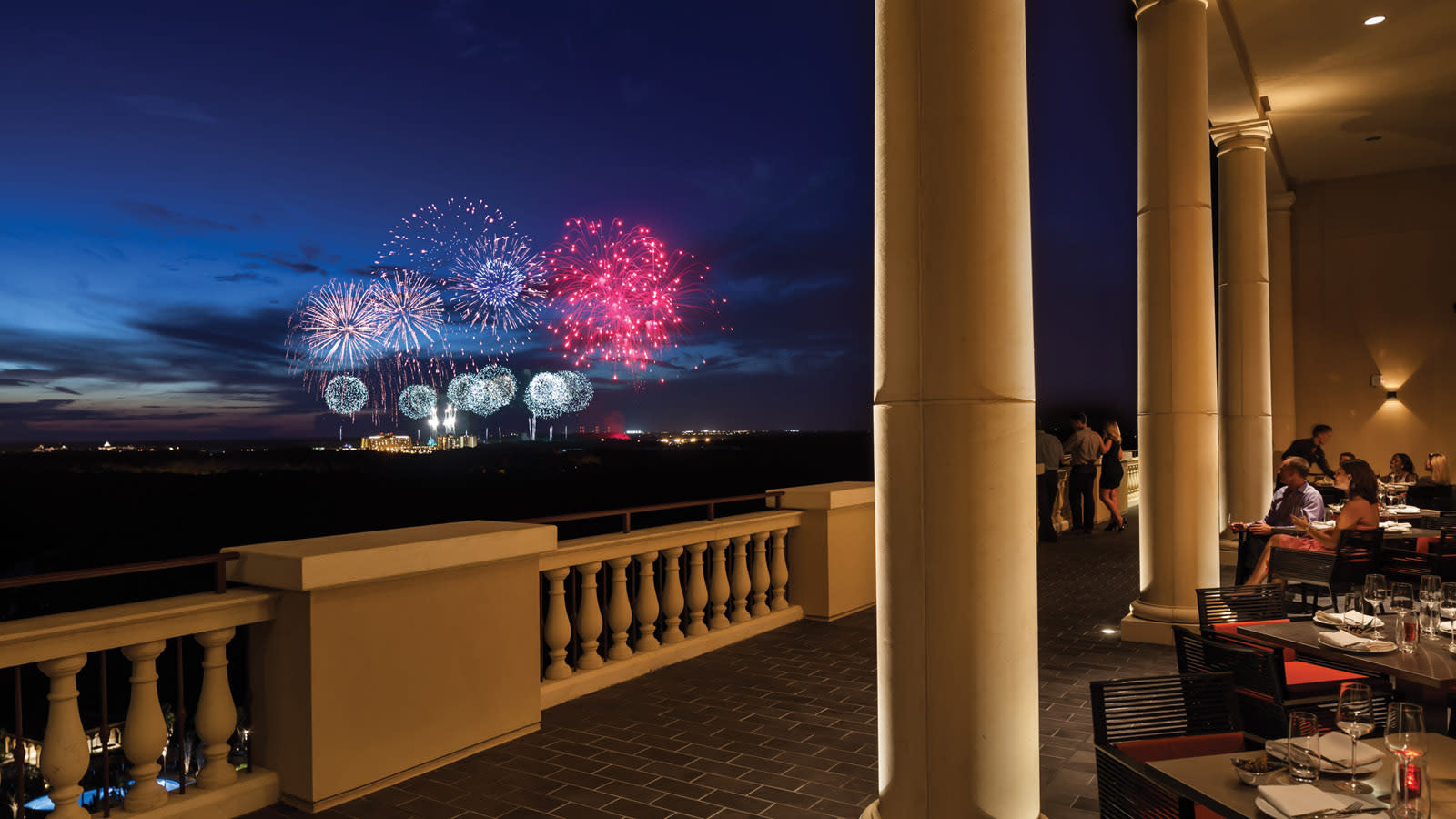 Colorful fireworks from the Disney Magic Kingdom Park